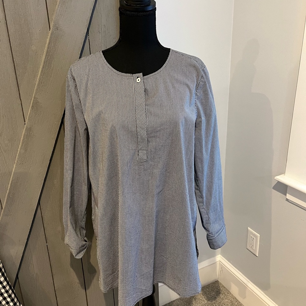 Black and white check shirt